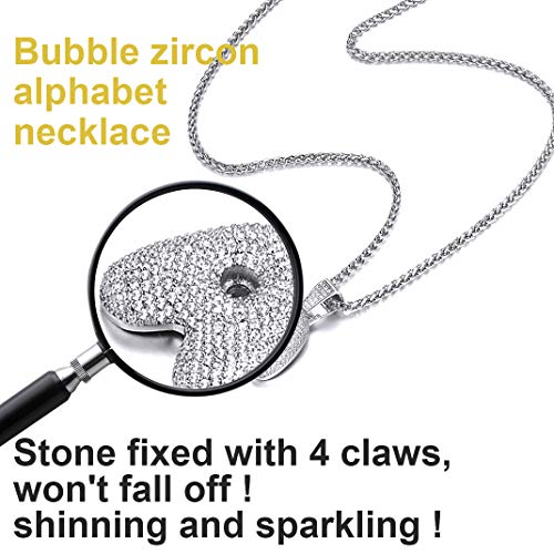 Juwelen IJs uit Bubble Letter Hanger, Bling Gold Initial Ketting met tennis ketting, Custom Hip Hop sieraden voor mannen vrouwen 3