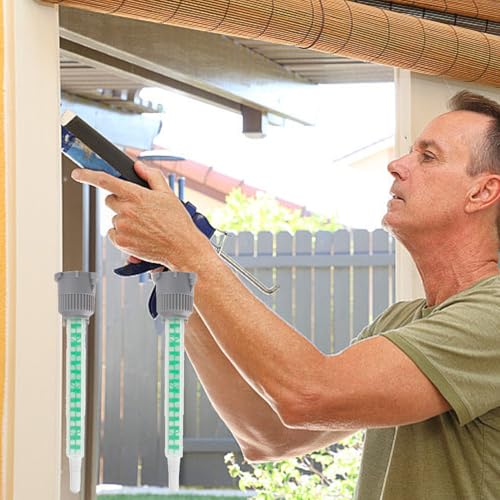 Verpakking van 10 statische mixers, 1:1 mengmondstukken voor 2K lijm, 91 mm epoxyhars lijm, mengen tuit kunststof lijm, statische mengmondstuk, mengmondstukken voor 2K lijm, twee-componenten lijm, mengen 5