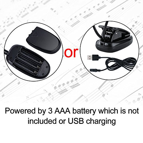 Clip-on Light, Clip-on Music Stand Boek Lamp LED Lamp USB Oplaadbaar voor Music Stand (6 Lights) 5