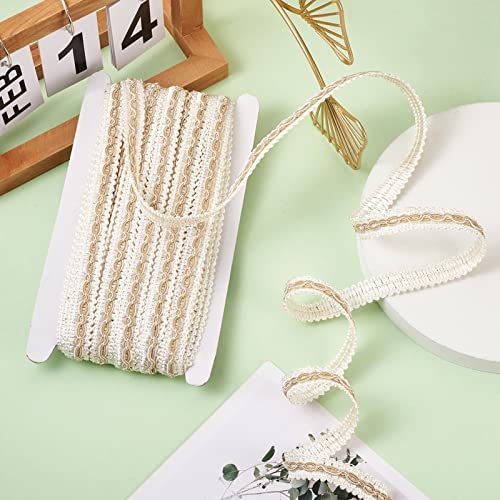 16,4 Yards Fringe Trim Lace 16mm Polyester Ribbon Gimp Braid Trimmen voor kostuum gordijn stoelen Naaien sieraden maken DIY bekleding decor materialen, Linnen kleur 4