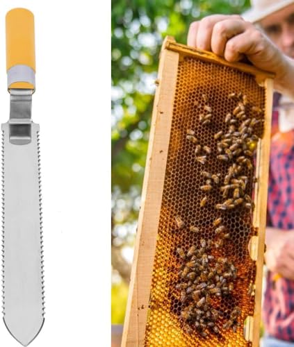 Bijenteelt honing mes, roestvrij staal bijenteelt gekartelde honing scraping mes imker Hulpmiddelen 3