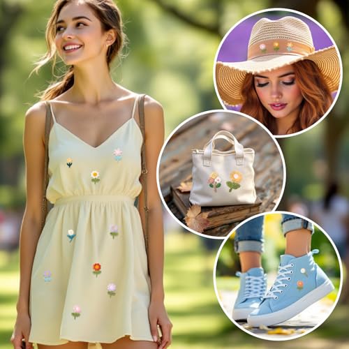 42 stuks bloemen borduurwerk patches mooie diverse bloemen naaien op patch 21 stijl bloemen kostuum accessoires applications voor hoeden schoenen shirts jassen rugzakken 3