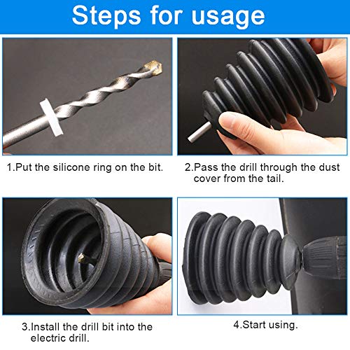 Boorstofvanger, Boor, Stof verzamelaar, Rubber Boorstofvanger, Plafond, Boorstofbescherming, Schaalbaar, Stofvrij, Boorwerk, Stofdicht, Stof verzamelaar voor Boorwerk, Elektriciteit 5