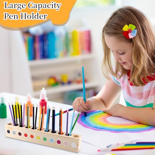 Houten Pen Houder Bamboe Pen Houder Organisator Bureau Organisator Pennen Bamboo Pen Box voor Gekleurd Potlood, Bureau Pen Organisator voor Kinderen 5