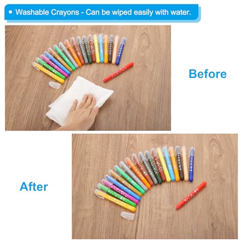 Waterverf Gel Crayon, 12Stuks Wasbaar Twist krijtjes voor kleuren, tekenen, schilderen, donkergeel 5