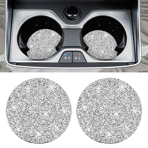 Auto Cup Coaster, 2 stuks Bling Cup houders, Kristal Rhinestone Non-slip schokbestendig Voertuighouders Coasters Drinkbeker Mat Universele Inzet Auto Interieur Accessoires voor