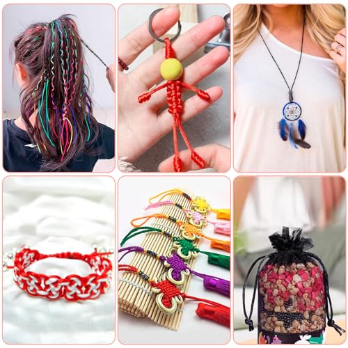 21,86 Yards 2mm Nylon Satin Cord Rat staart String rode zwarte kralen Trim Cord Roll voor het breien DIY Naaien Vrouwen Chinese knopen ketting vriendschap armband Macrame Craft 3