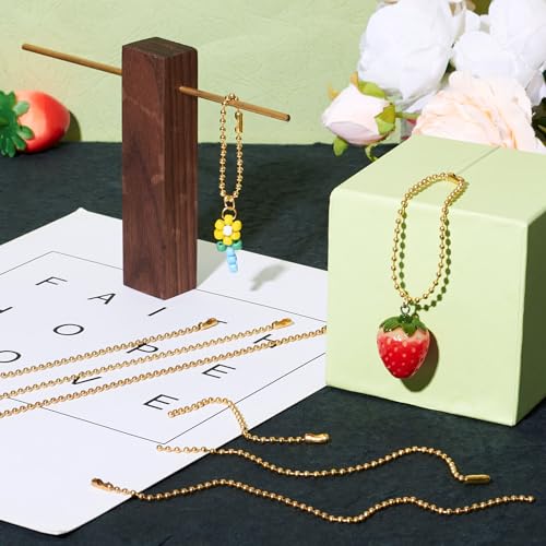 105st tag ketens bal ketting connectoren 3 stijlen tag kettingen 100/150/200mm sleutelhangers hangkettingen kralen trekken ketting uitbreiding blind ketting, goud