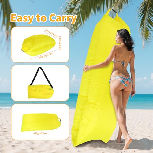 Opblaasbare dekstoel, Draagbare Air Recliner Hangmat Bank, Strand Bed, Zwembad Float Lounge, Wandelen, Picknick, Strand Reizen 3