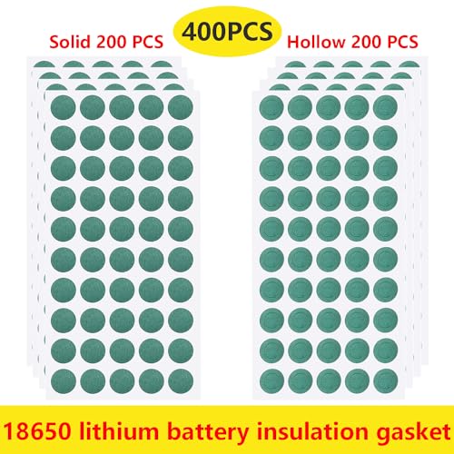 18650 Lithium Batterijen Isolatieringen Isoleerpapier, 200 stuks Holle ringen + 200 stuks Vast Ringen Kleefpapier