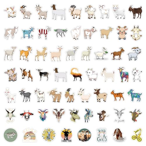 Geitenstickerset, 50 stuks Geitenstickerset, Geitenstickerset, Waterdichte Vinyl Stickers, Auto, Motorfiets, Fiets, Skateboard, Snowboard, Bagage, Laptop, Koffertje, Helm, Motorfiets