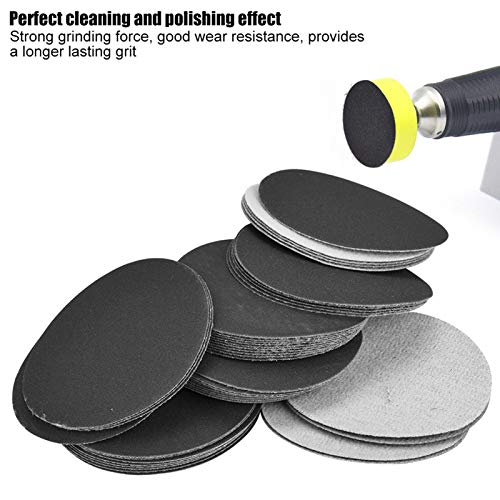 50 st klittenband 75mm Schuurschijf Schuurpapier Polijsten Papierkussens Schuurpapier voor slijpen en polijsten(400#) 3