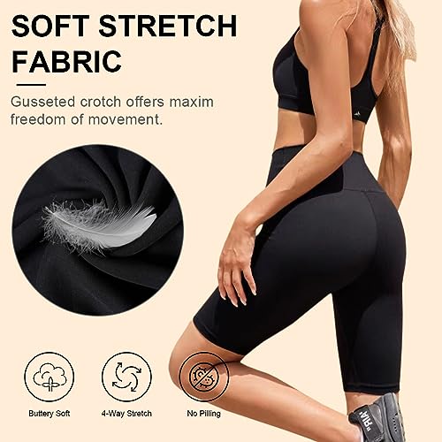 Vrouwen High Waist Sportbroek Butter Soft Tummy Control Fietsshorts Butt Lift Yoga Stretch Shorts for Sports Running Workout Gym Zwemmen,1 x Black,XL, 1pack_black