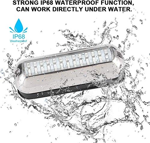 39LED Onderwater Bootverlichting Roestvrij stalen Pontoon Marine Tail Lights voor Zwemmen Rijden Vissen, Waterdicht IP68 Bulb (Blauw) 3