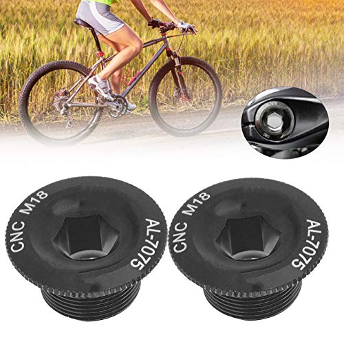 2 stuks M18 Fietscrank Cover Schroefdop Stofdichte Waterdichte Aluminium Onderdelen voor Prowheel Hollow Geïntegreerde Crankset(M18 Zwart)