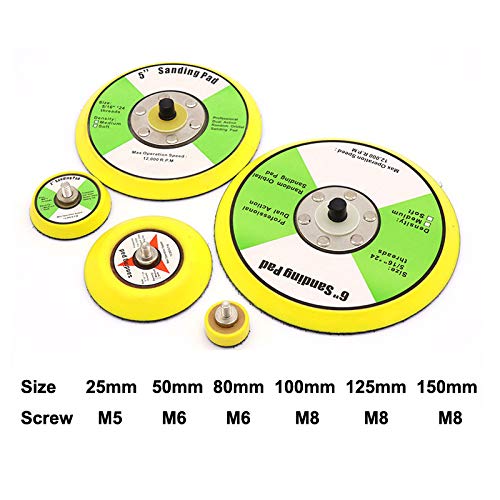 Haak en lus steunkussen met m8 draden, schuurmat voor houtsnijvormen schuren polijsten, Ø 125 mm, 1Pack