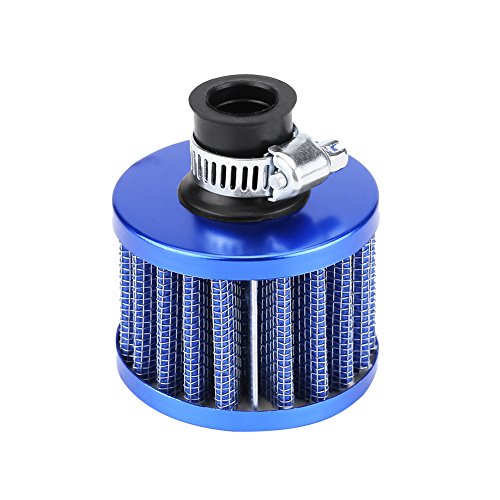 12mm Universele auto Klem op koude lucht Inlaatfilter Kit, Auto lucht Inlaatfilter voor Scooter Atv Dirt Pit Fiets Motorfiets Crankcase Vent Cover adem (blauw) Auto interieur en externe wijziging