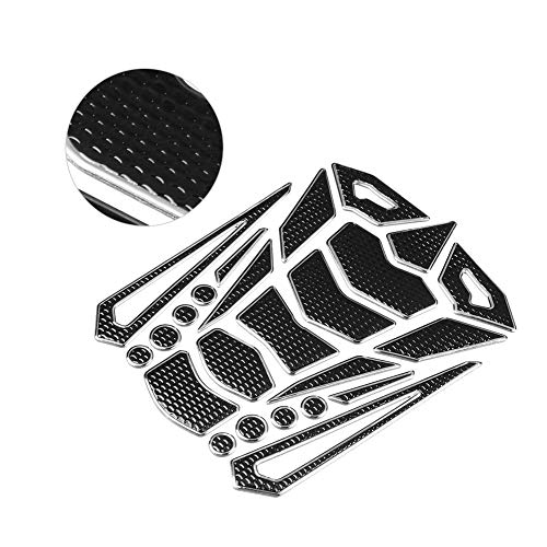 Motorcycle Tank Protector, Universele Motorfiets Zijtank Pad Gas brandstofolie tankpad Stickers Sticker Beschermer Tank Traction Pad (Zilver Rand) 3