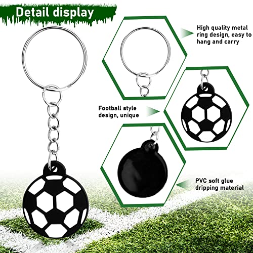 10 stuks Voetbal Key Chains, Mini Voetbal Keychain voor kinderen, Voetbal Hanger, Keychain, Voetbal Keychain voor Rugzak Decoratie, Party Gifts, Auto Decoratie, Zwart en Wit, 8 cm 4