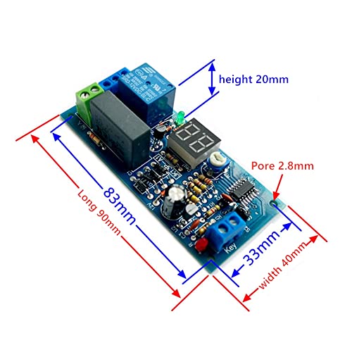Delay Timer Relay Module 220VAC 1.0W, Delay Relay Timer 1-99 Seconden/1-99 Minuten tijdbereik