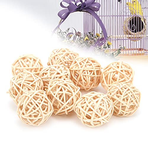 10 stukken Rattan ballen, Natural Parrot Parakeet Kauw Speelgoed Rattan ballen voor Parakeet Budgie Cockatoo Hangen DIY Crafts 3