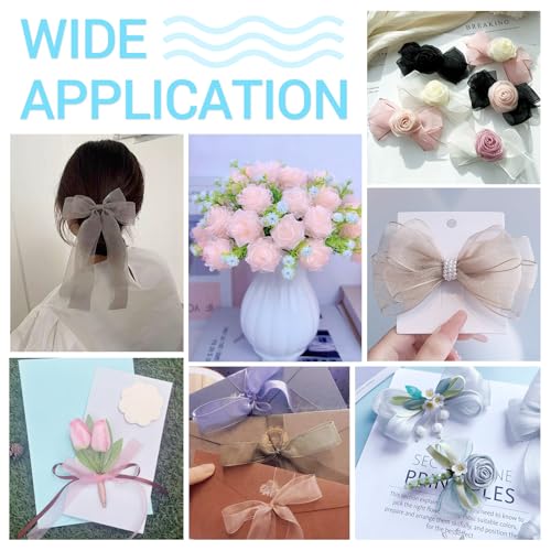 Polyester Lint 20m 25mm Glittering Sheer Stof Linten voor bruiloft Boeketten Bows Cadeauverpakking Kerstfeest Decoraties DIY ambachten, licht paars rood 3