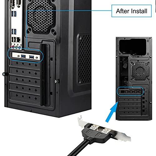 Dubbele USB 3.0 Vrouwelijke Back Panel naar 20 Pin Header, USB naar USB 20 Pin met 2 Port PCI Bracket voor Moederbord USB Breidt uit naar de achterkant van computercase 4