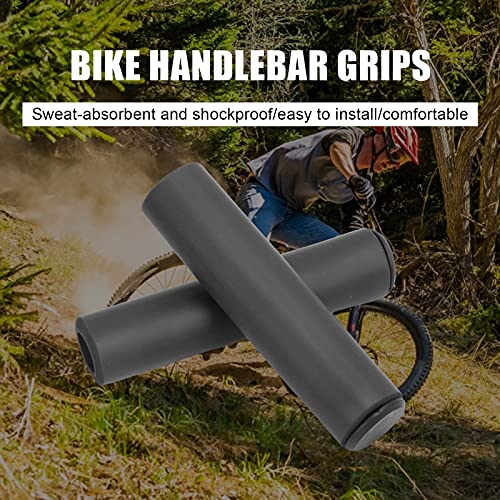 Foam Handles, lichtgewicht siliconen Grips met Shock en Sweat Resistance, voor MTB, Road Cycling, Fixed Sprocket (1 Pair Black) 3
