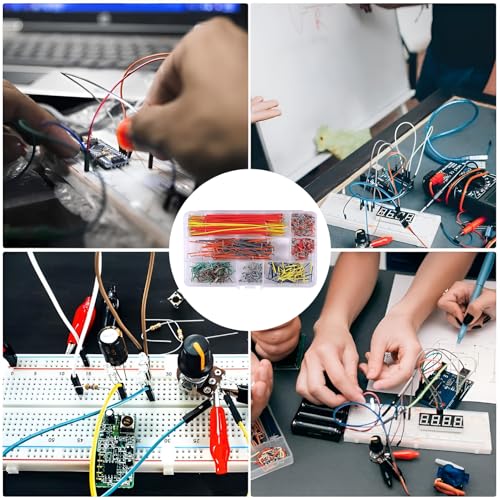 Breadboard Jumper Wire Set, Breadboard Jumper Kabel Kit, Breadboard Jumper Kabelbruggen, Breadboard Jumper Wire Man naar man Gesorteerd met plastic doos, voor Plugboard, 14 verschillende 5