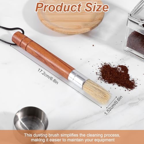 Natuurlijke Bristle Coffee Grinder Reiniging borstel met houten handvat, Espresso machine borstel Cleaner Tool voor Barista Startpagina Keuken Accessoires met hanglus