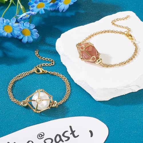 3 stuks Messing Lege stenen houder armband Semi-Finish Gold Armband met Extender Kettingen voor vriendschap pols armband sieraden maken