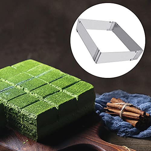 Bakframe rechthoekige Verstelbare Roestvrij stalen Cake Ring Vierkante Cake Frame Verstelbaar van 15 x 15 x 5 cm tot 28 x 28 x 5 cm Vierkante Cake Vorm voor het bakken 5