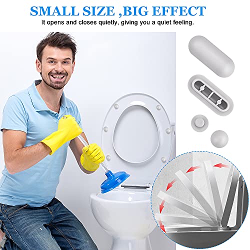 Toiletstoel Damper Plastic Toilet Zitje Buffer Bumper Vervanging Part Seat Cover Buffer 8 Zithoeken 4 Dekkussens voor toiletdeksel en toiletstoel (Grijs) 5