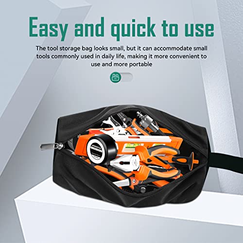 2PCS Large Portable Tool Bag Tools Can-vas Opbergzak Multifunctionele Clip-on Ritstas Multifunctionele Opbergzak Zippertas Rood, geel, zwart(zwart)