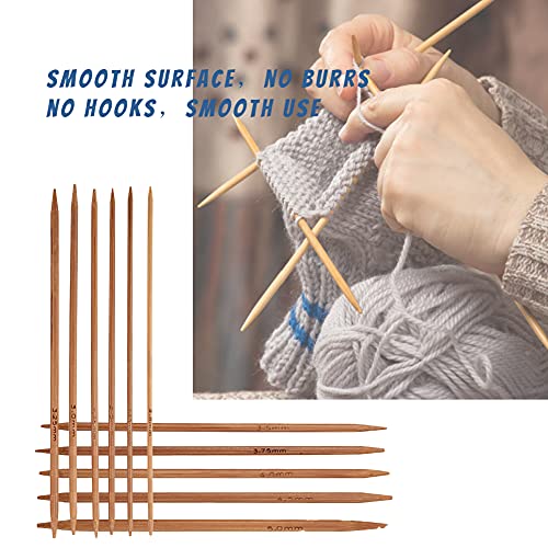 Set van 55 Gecarboniseerde Bamboe Dubbele Naalden Breinaalden in 11 Maten (5.1 Inches/13 cm) 3