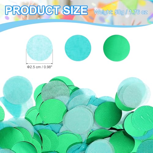 Ronde weefsels Papier Confetti 1 inch, tafelconfetti cirkel Dots voor bruiloft verjaardag feest ballon decoraties (50g), Turquoise