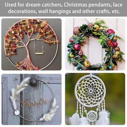 Pak van 10 metalen ringen voor ambachten, metalen ring 10 cm, handgemaakte metalen ring, metalen ringen, Silver Dream Catcher Rings, Wire Dream Catcher, metalen ringen voor DIY 5