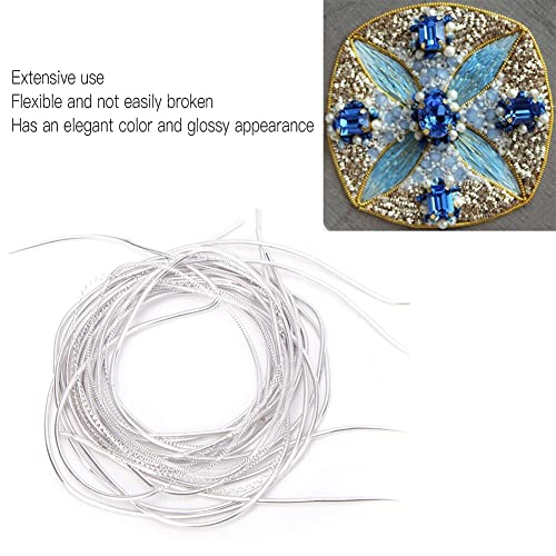 Franse kostbare metalen draad borduursel, Franse draad voor sieraden maken, zijde, borduren Draad Koper draad naaien Gloss 1.5mm Dia. Handleiding DIY SnarSand zilver 4