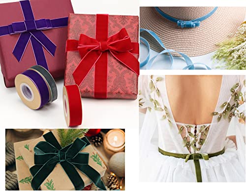 Velvet Ribbon Gift Ribbon Sieraden Band 25mm x 10m Velvet Decoratie Ribbon Velvet Band Velvet Band voor Bruiloft Verjaardag Gift Wrapping Christmas Band Craft Headbands Donkergroen 3
