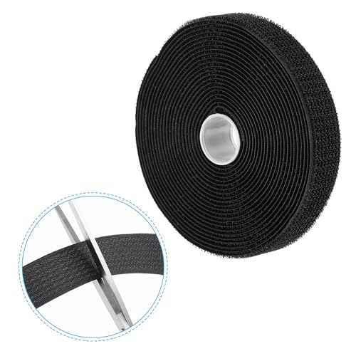 Haak en lus riemen 1" x 30cm met 25 st Plastic Buckle, Vasten Cinch riemen, Herbruikbare Nylon bevestigingskoorden voor opslag organisatie, zwart 4