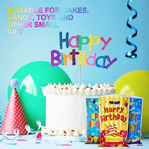 30 stuks kinderverjaardagstassen, plastic kleine cadeauzakjes, 6 kleuren, meisjes jongens verjaardag kleurrijke cadeauzakjes, kleurrijke geschenkzakjes, perfect voor 4