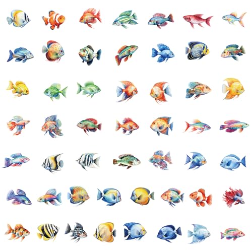 Fissticker Set van 50 Stickers voor tieners en volwassenen Ocean Animals Waterdichte Vinyl Stickers Auto Motorfiets Fiets Skateboard Snowboard Bagage Laptop Koffer Helm Motorfiets 3