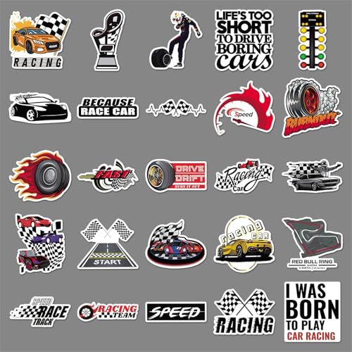 Jeugd volwassen Racing Stickers 50 Pieces Racing Car Vinyl Set Auto Motorfiets Fiets Skateboard Snowboard Bagage Laptop Koffer Helm Motorfiets Computer