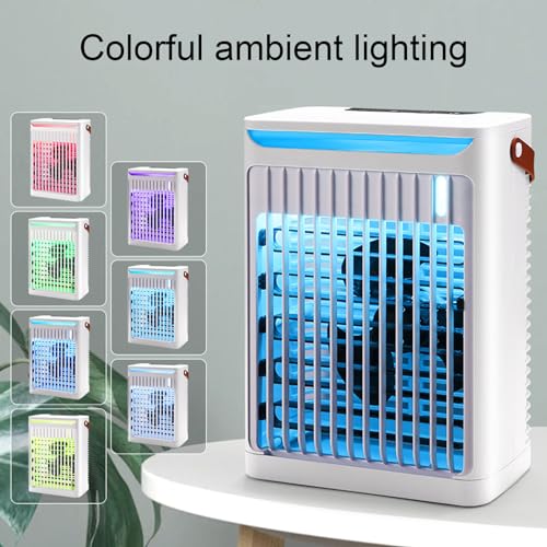 Draagbare Airconditioning Airconditioning Ventilator Koeler met 680 Ml Tank 2 koude mist 5 snelheden 2 koude mist en 7 LED's Mini-verdamping Airconditioner 3
