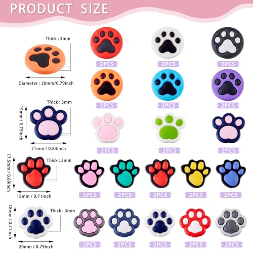 38Pcs Cat Paw Cabochons Animal Footprint Cabochon Puppy Afdrukken Flatback Kralen voor haar accessoire Scrapbooking Embellishment Telefoon geval Craft Accessory 5