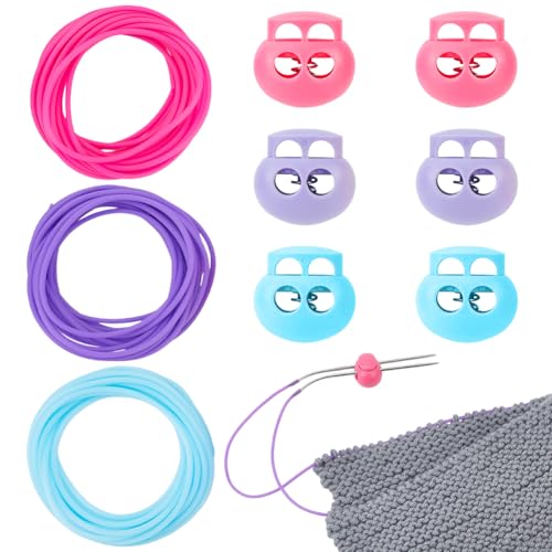 9,8m Stitch Cord, 2mm Holle Rubber Tube, Breien kappers koord met 5.5mm Hole naaldstoppers voor het vasthouden van steken, armband, ketting kralen, kleurrijke