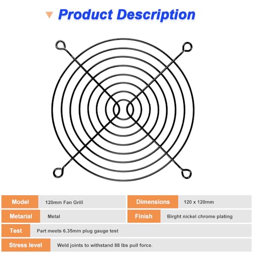 120mm Zwarte Finger Grille Fan Grille voor PC 120mm PC Beschermhoes met Schroeven Rubber PC Ventilator Schroef (4PCS)