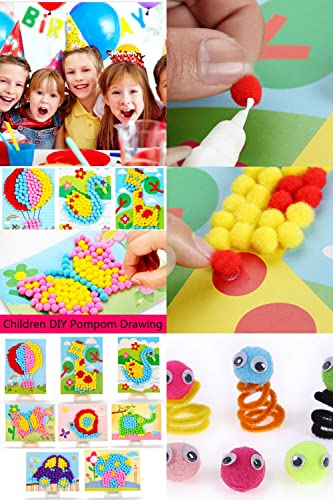 500st mini pompoms voor crafting, 15mm, pompom ballen, kleine pompons, pluizig kleurrijke pompom decoratie, pompom pluche ballen, ambachtelijke accessoires voor het versieren, naaien, DIY handwerk, wit 3