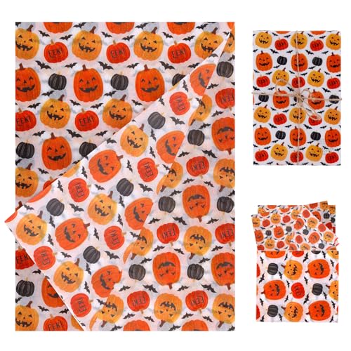 30 vellen Halloweenpapier, 35x50cm Gedrukt met pompoenpapier en cadeaupapier voor Halloween feestdecoraties
