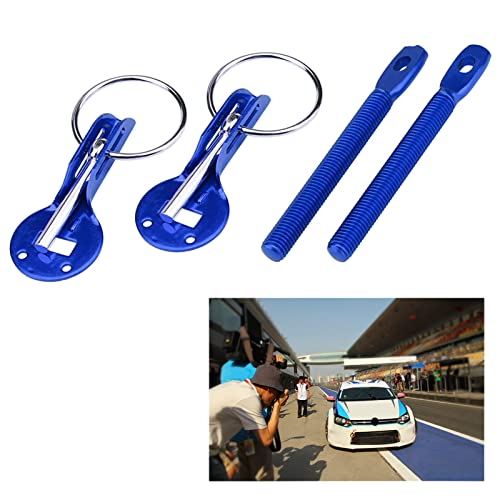 Racing Hood Pins, Universal Bonnet Pins Kit voor Auto Aluminium Latch Vangst Pin Key Locking Kit voor Racing Sport Car (Blauw) 3